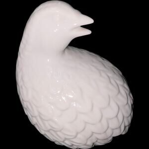 Vtg MCM Mid Century Homco Japan White Porcelain Quail Bird Large Figurine Decor